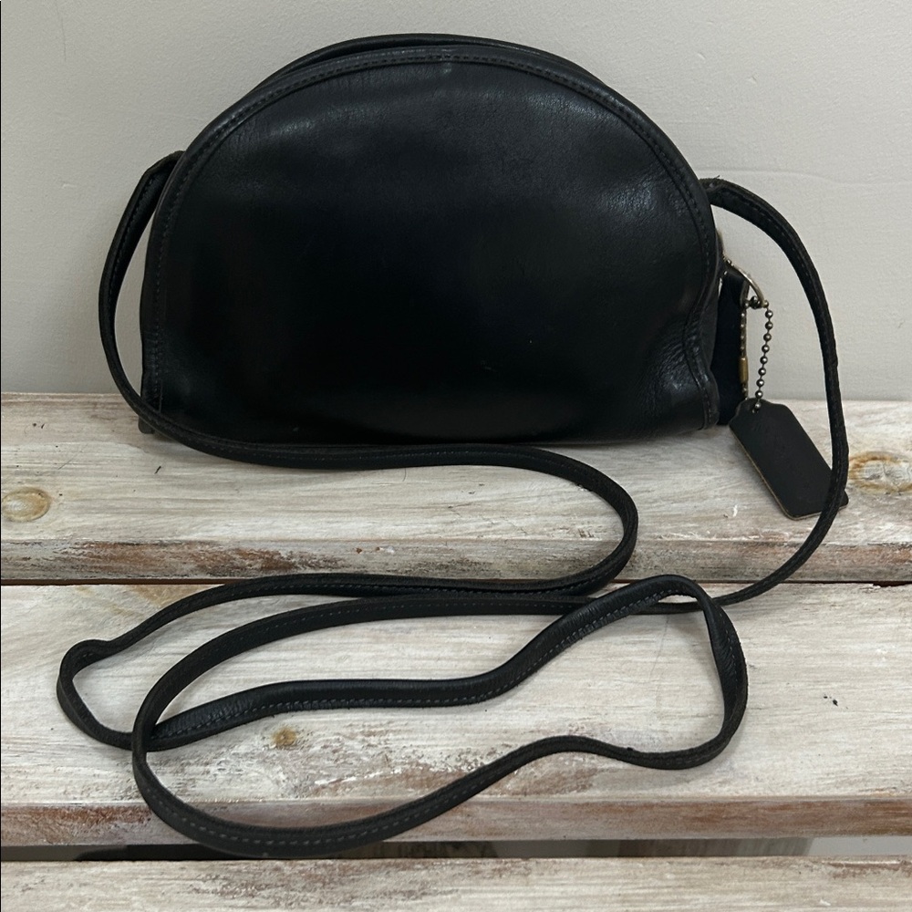 Vintage Coach Black Leather Handbag